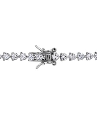 Lab Grown Sapphire (3-1/2 ct. t.w.) and Lab Grown White Sapphire (4-7/8 ct. t.w.) Tennis Bracelet in Sterling Silver