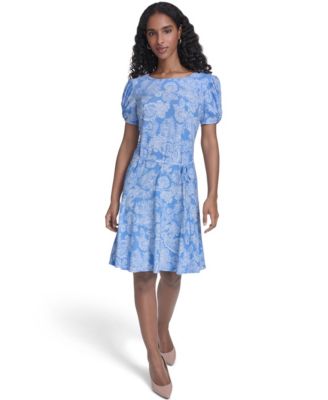 Women's Puff-Sleeve Shift Dress