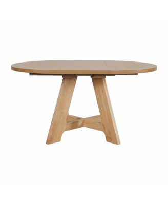 Farmhouse Extendable Round Dining Table Set for 4 with Removable Leaf and Chairs