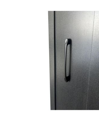 Black Large Slim Storage Cart with Handle & Wheels