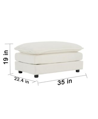 White 5 Seat U shaped Sectional Sofa with Reversible Footrest 2 Ottomans