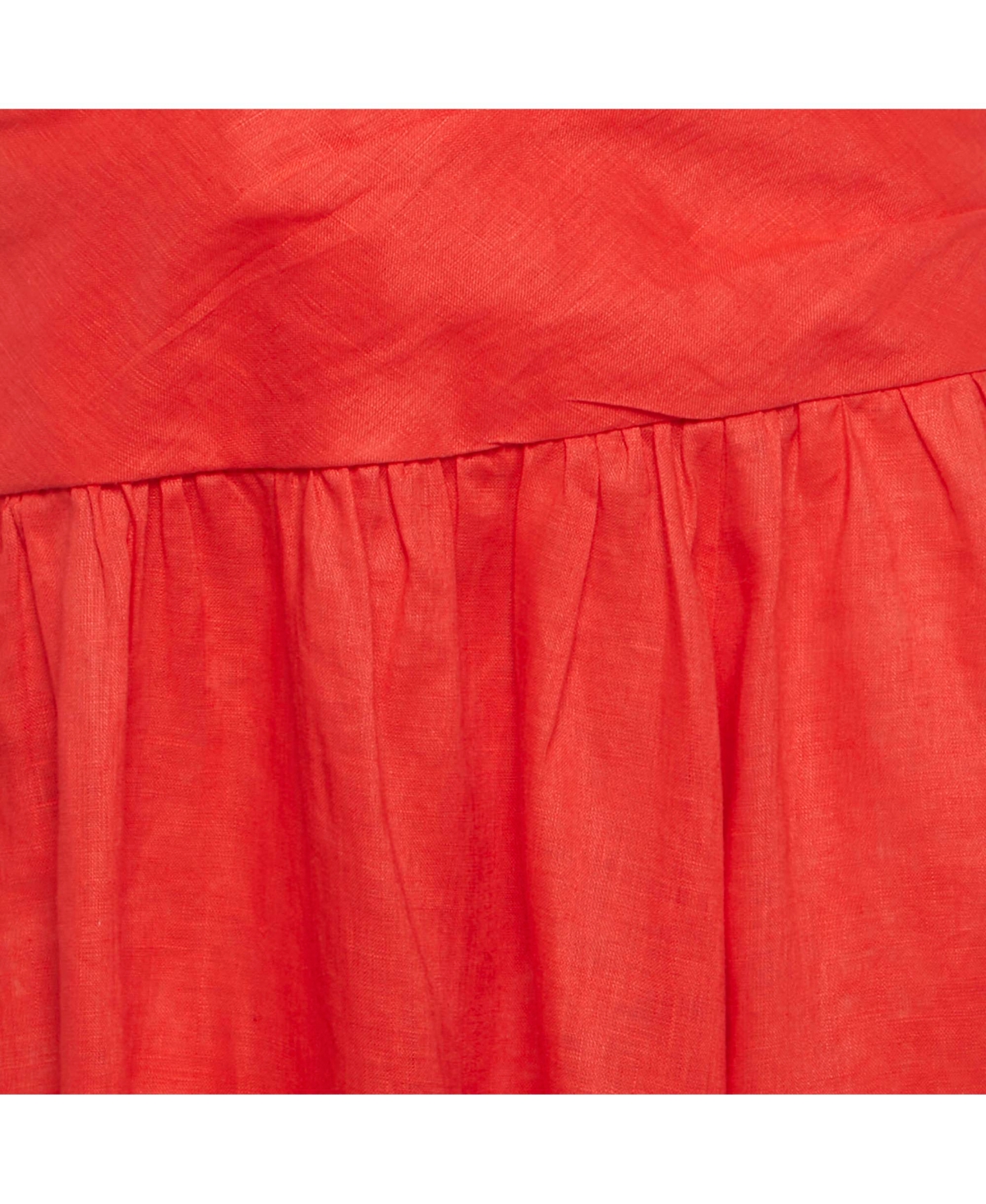 Pre-Owned Zimmermann Women's Red Linen Cut Out Midi Dress