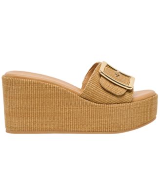Women's Jilian Raffia Buckle Platform Slide Wedge Sandals