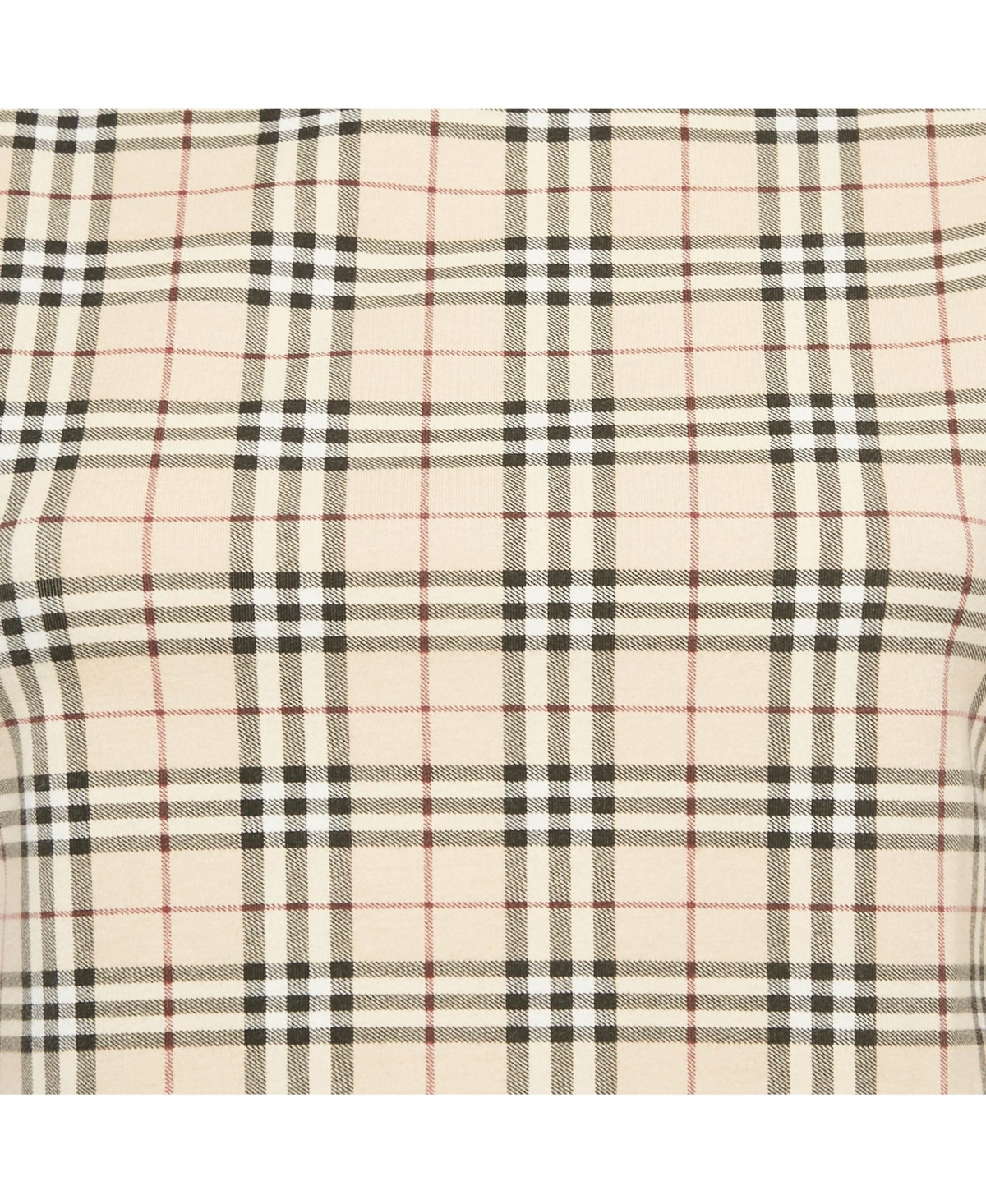 Pre-Owned Burberry Women's Beige Checks Jersey Long Sleeve Top