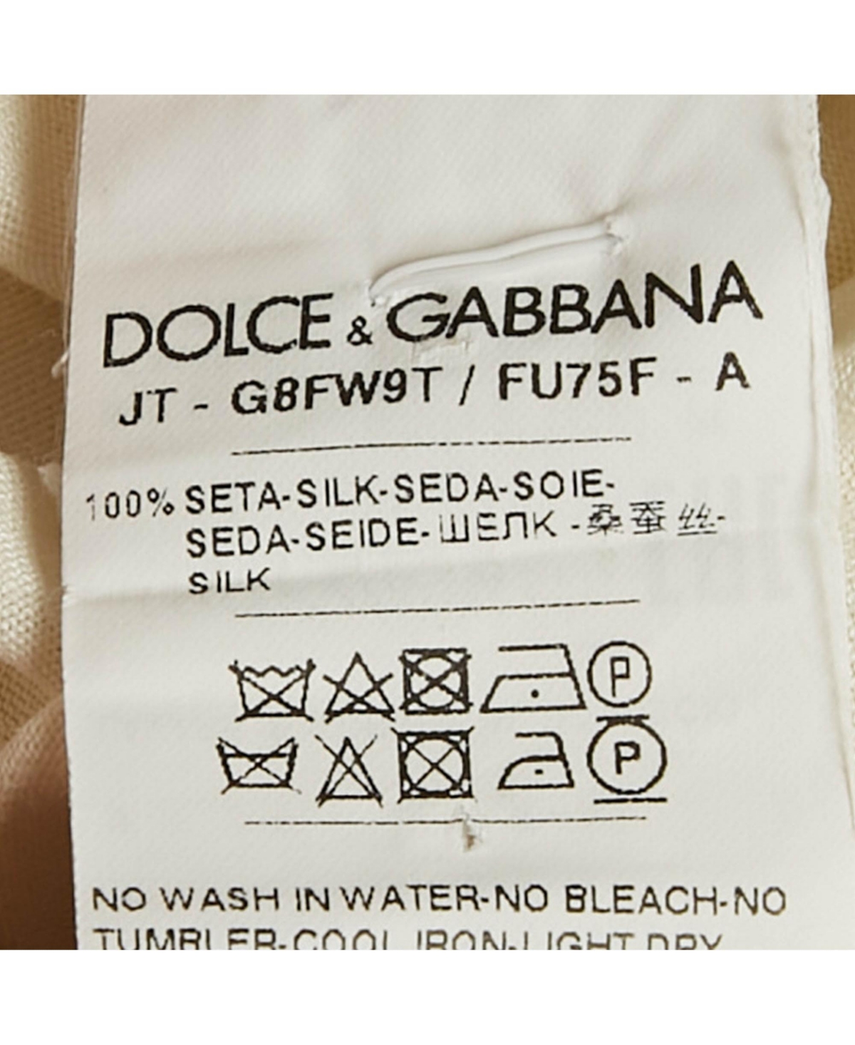 Pre-Owned Dolce & Gabbana Men's Cream Jersey Crewneck T-Shirt