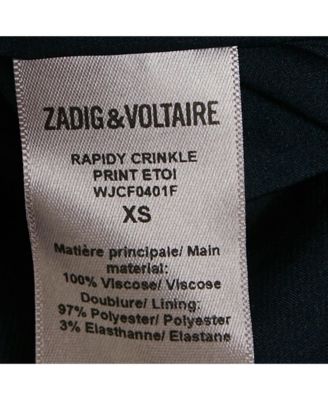 Women's Navy Blue Rapidy Crinkle Printed Chiffon Mini Dress