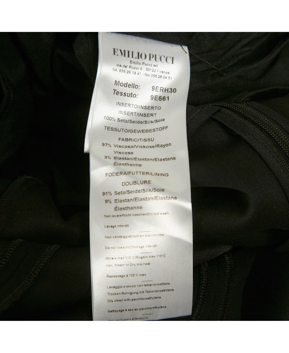 Pre-Owned Emilio Pucci Women's Black Crepe Ribbon Details Mini Dress