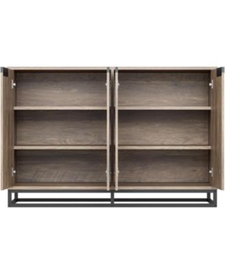 55" Buffet Sideboard Storage Cabinet, Modern Entryway Console with Adjustable Shelves, Brown