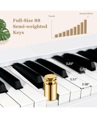 88-Key Folding Electric Piano Keyboard Semi Weighted Full Size MIDI Toy