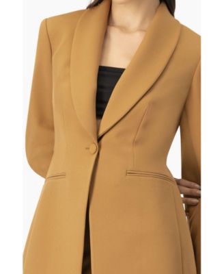 Women's Single-Button Shawl Lapel Blazer