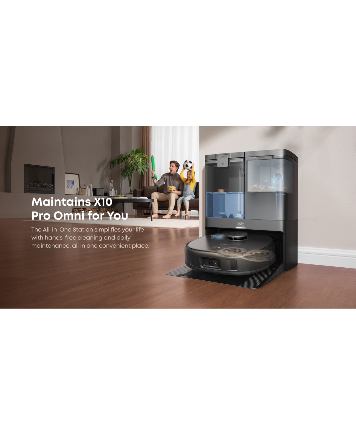 eufy X10 Pro Omni Robot Vacuum and Mop Combo, 8,000 Pa Suction, + Official Floor Cleaning Solutions (2 Bottles