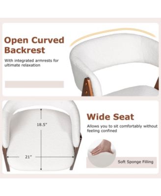 Costway Dining Chairs Mid-Century Upholstered Kitchen Armchairs with Padded Seat