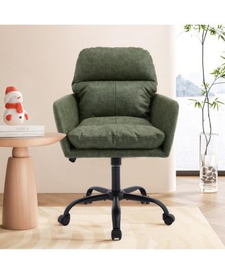 Streamdale Office chair, Black PU leather, adjustable height, green