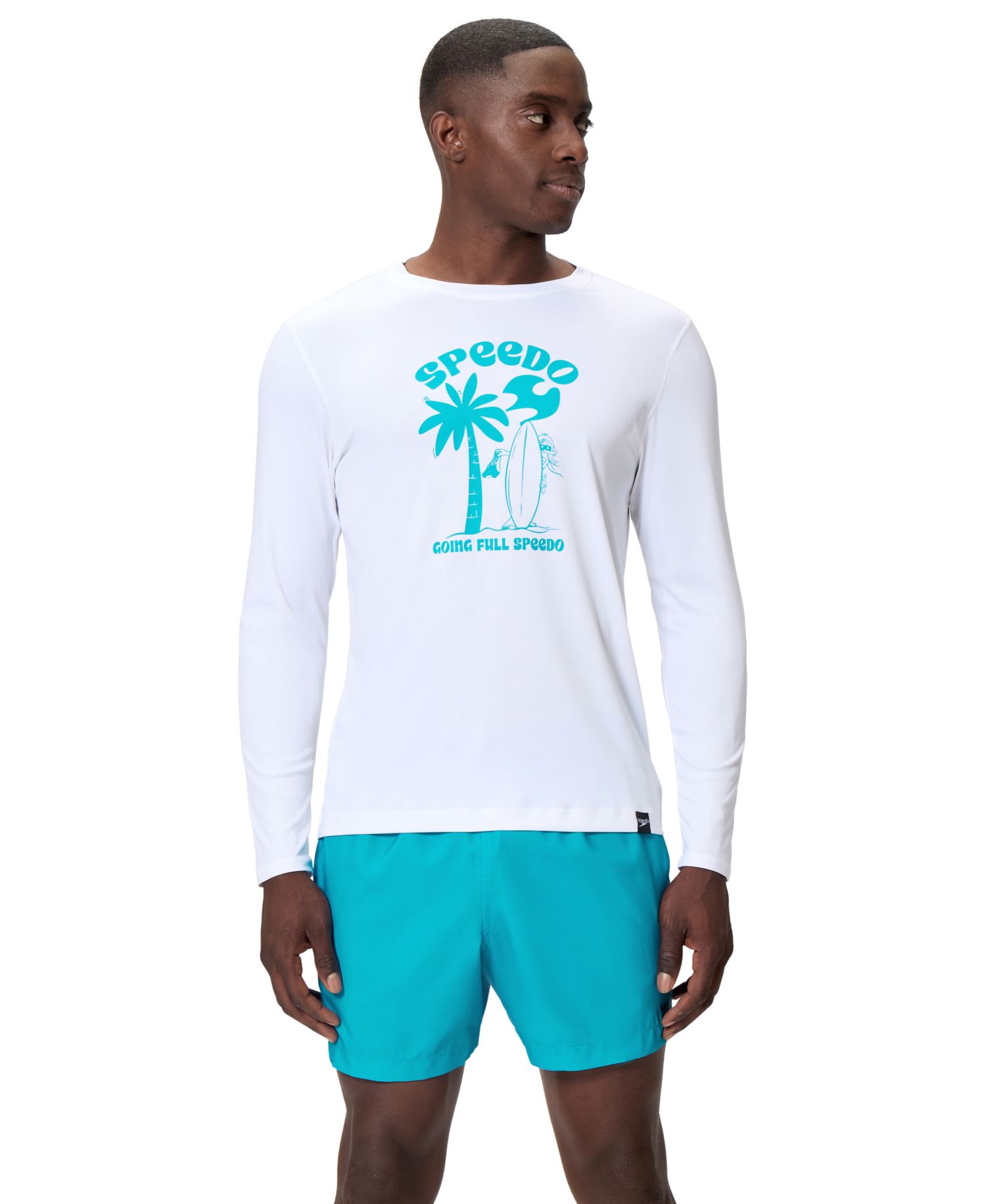Men's Long-Sleeve Graphic Print Swim T-Shirt