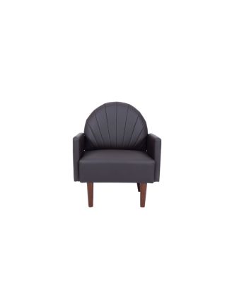 Streamdale Shell armchair with PU leather and wooden legs