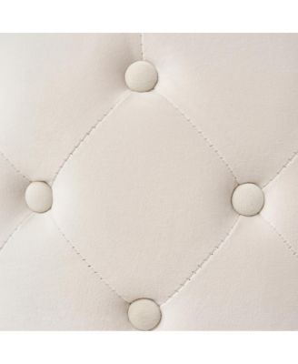 Luxurious Velvet Nesting Ottomans (Set of 2) - 4-in-1 Storage, Wood Tray, Beige