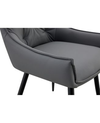  Dining Chairs Set of 2, Faux Leather, Gold Mesh Metal Legs (Set of 2)