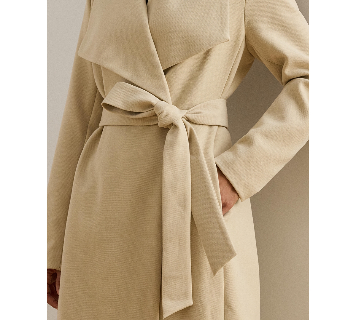 Lauren Ralph Women's Belted Wing Collar Trench Coat