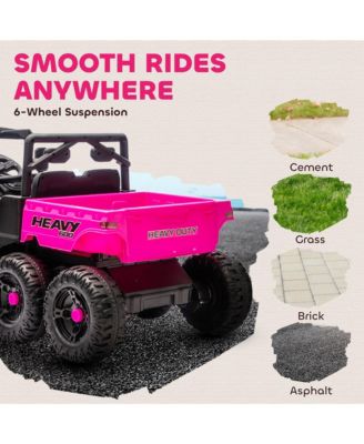 24V 4WD Kids Ride On Car with 6 Wheels and Dump Bed,