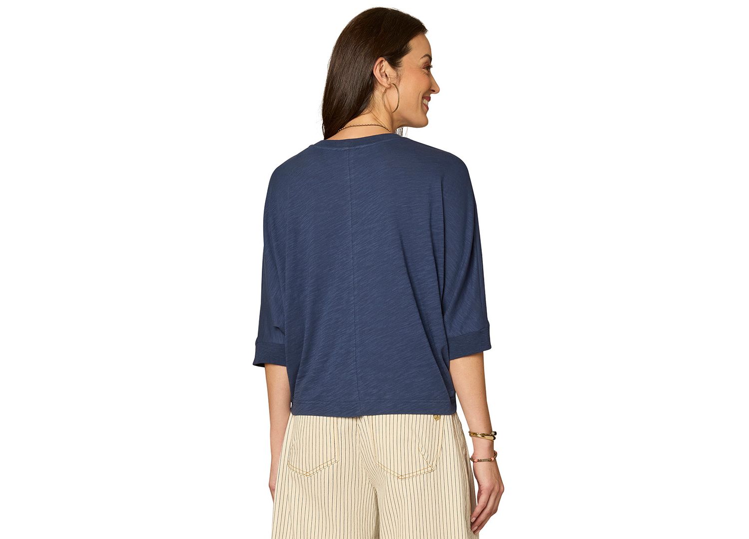 Petite Dolman-Sleeve Embroidered Top