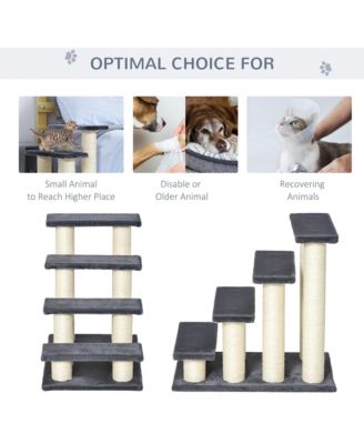 Gray 4-Step Stair Shaped Cat Tree for Indoor Cats & Dogs