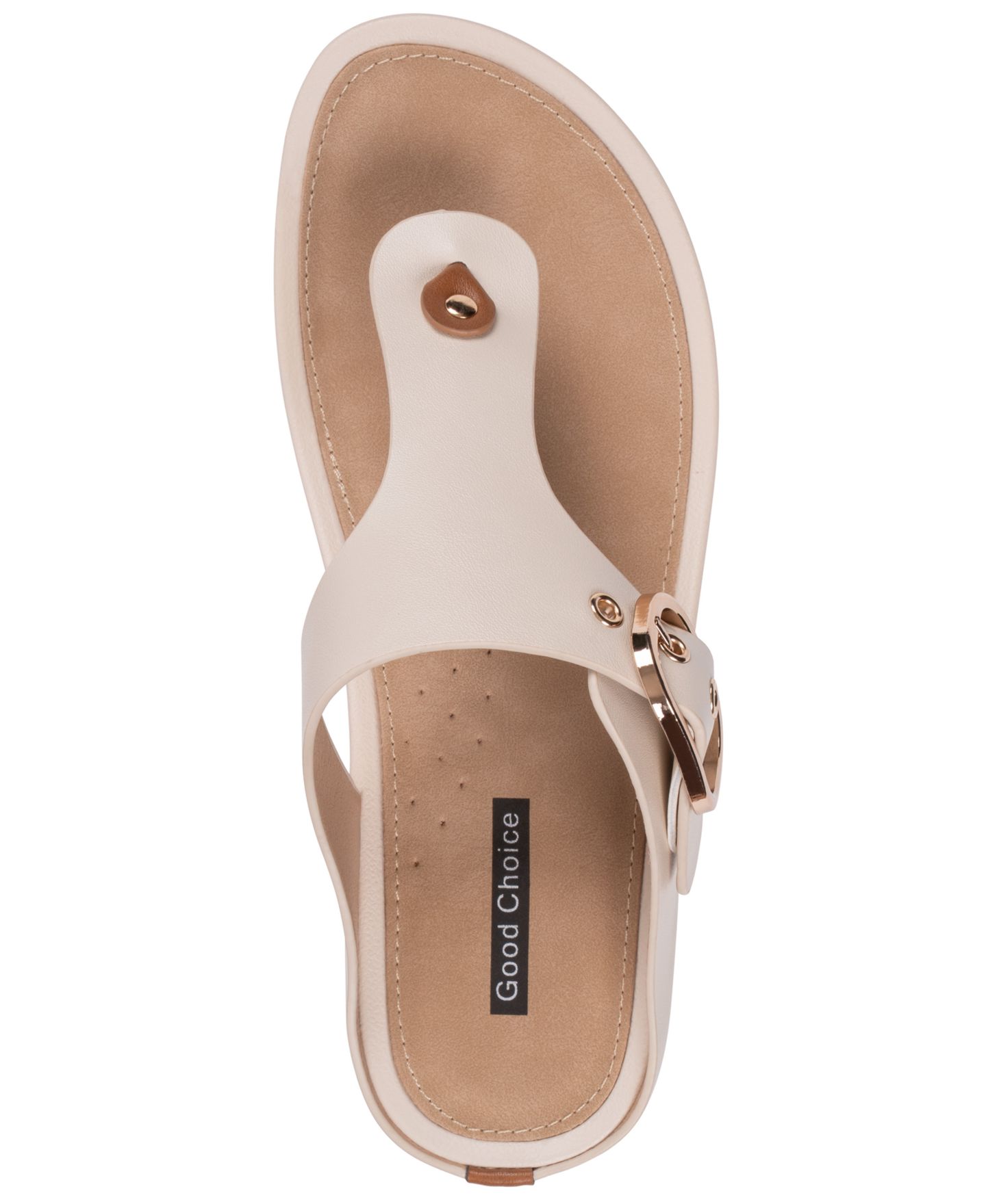 Женские сандалии GC Shoes Rhodes Thong Round Toe Wedge, цвет: Бежевый — фото 4