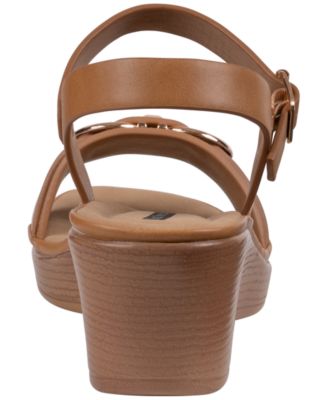 Women's Nava Hardware Round Toe Wedge Sandals