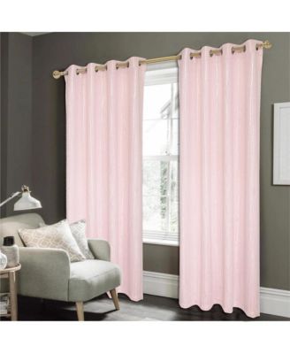Iceland Metallic Premium Blackout Grommet Curtain Panel 54" X 84" Blush