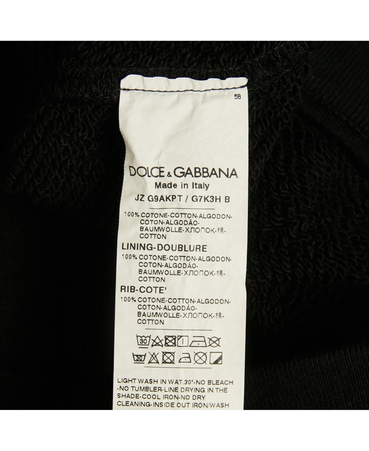 Pre-Owned Dolce & Gabbana Men's Black Dgvibe3 Print Cotton Knit Hoodie