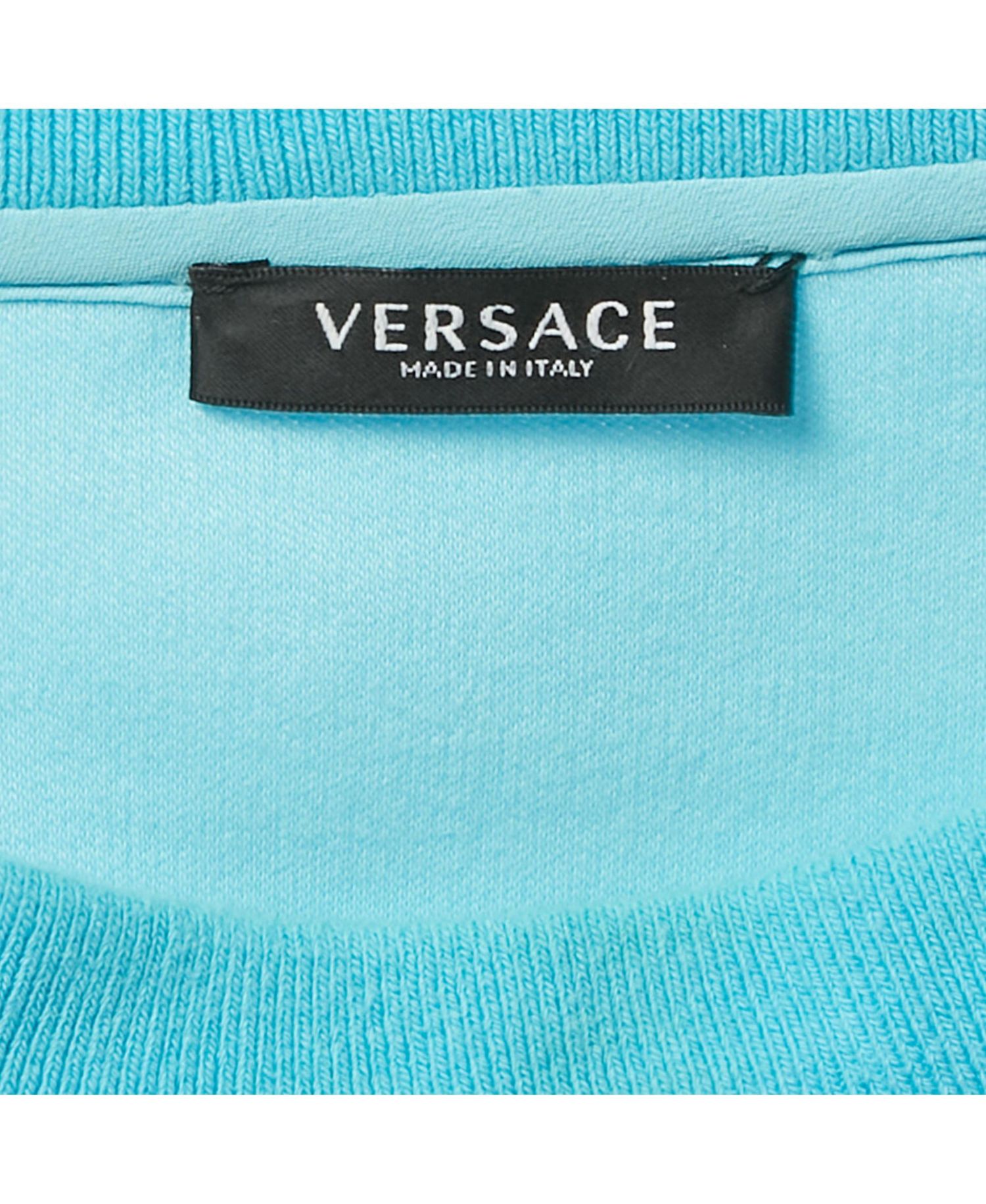 Men's Blue Logo Embroidered Jersey Sweatshirt