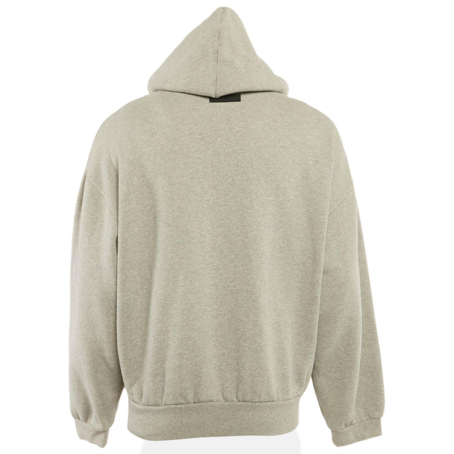 Men's Pre-Owned Essentials Fear Of God Grey Logo Patch Cotton Hoodie