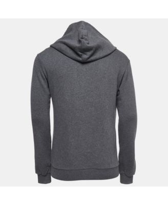 Men's Grey Cowboy Patch Cotton Hoodie