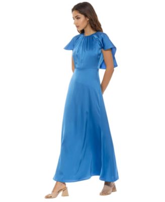 Women's Danica Crewneck Flutter Sleeve Cap Midi Dress