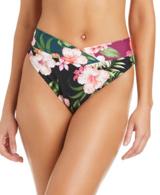 Women's Tropical Heat V-Cut Waist High-Leg Swim Bottoms, Macy's Exclusive