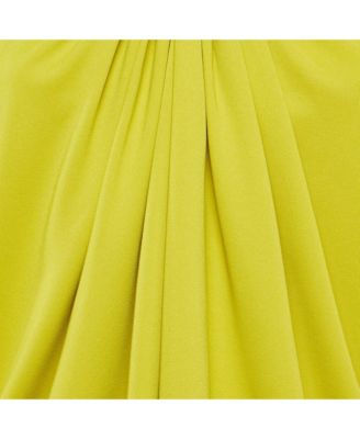 Women's Olive Green Jersey Halterneck Ruched Top