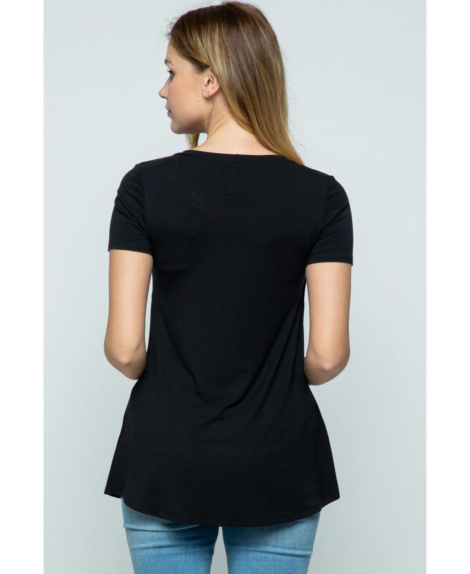 Maternity Short Sleeve Layered Wrap Nursing Top