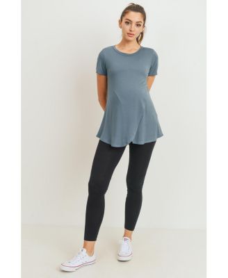 Maternity Short Sleeve Layered Wrap Nursing Top
