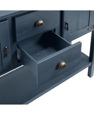 Solid Wood Sideboard Console Table with 2 Drawers & Cabinets