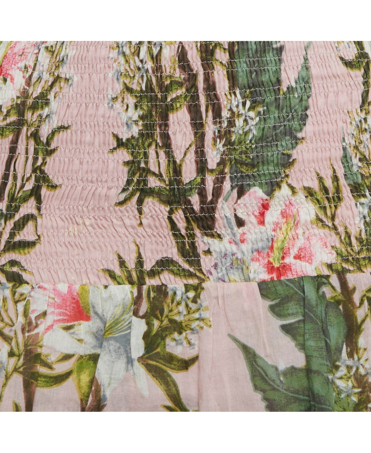 Pre-Owned Isabel Marant Women's Pink Floral Print Cotton Shirring Tiered Mini Dress