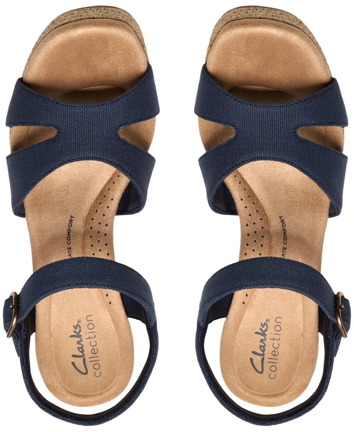 Clarks Women's Nerisa Twist Round Toe Wedge Sandals