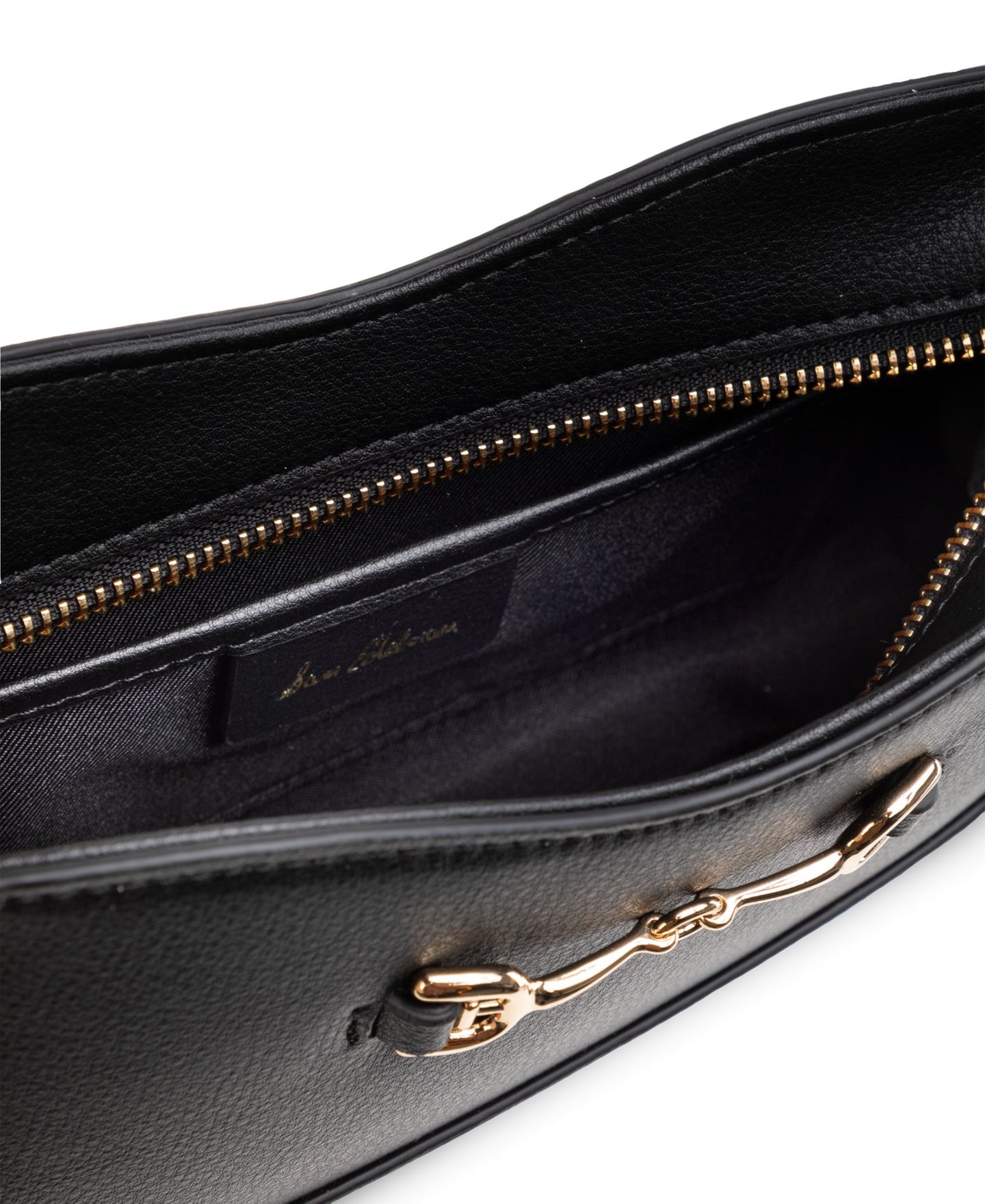 Женская маленькая кожаная сумка на плечо Sam Edelman Loraine на молнии сверху, цвет: Чёрный — фото 4