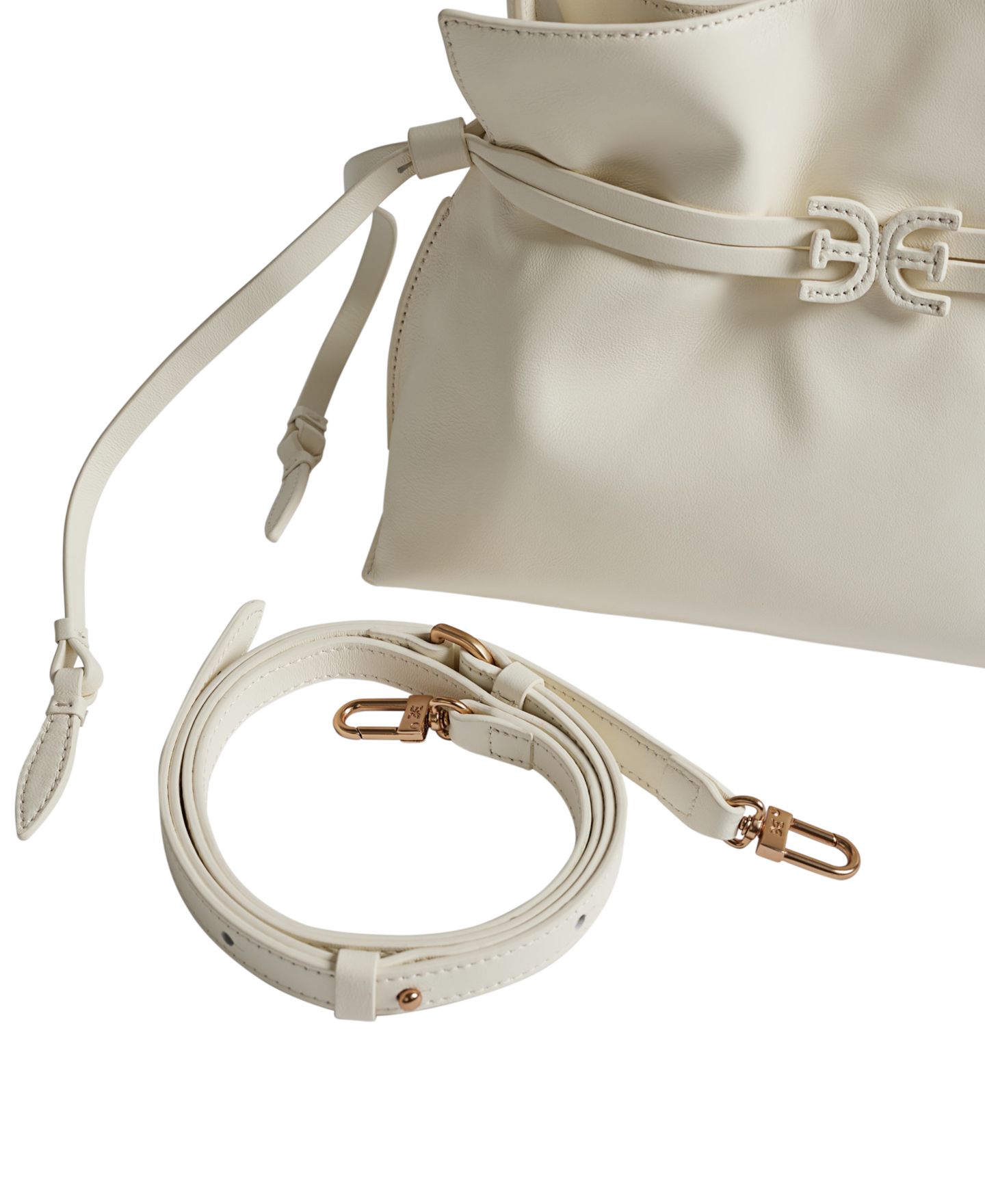 Женская сумка Sam Edelman Poppy Small Leather Drawstring, цвет: Белый — фото 4