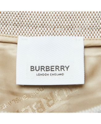 Women's Beige Canvas Leather Trim Short Skirt