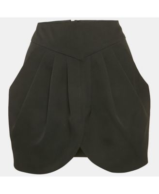 Women's Black Gabardine Draped Mini Dress