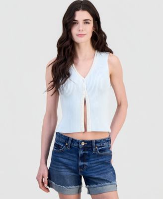 Juniors' Ribbon-Trim Sweater Vest