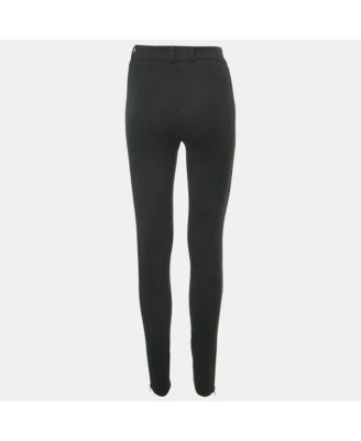Women's Black Viscose Blend Stretch Slim Fit Trousers