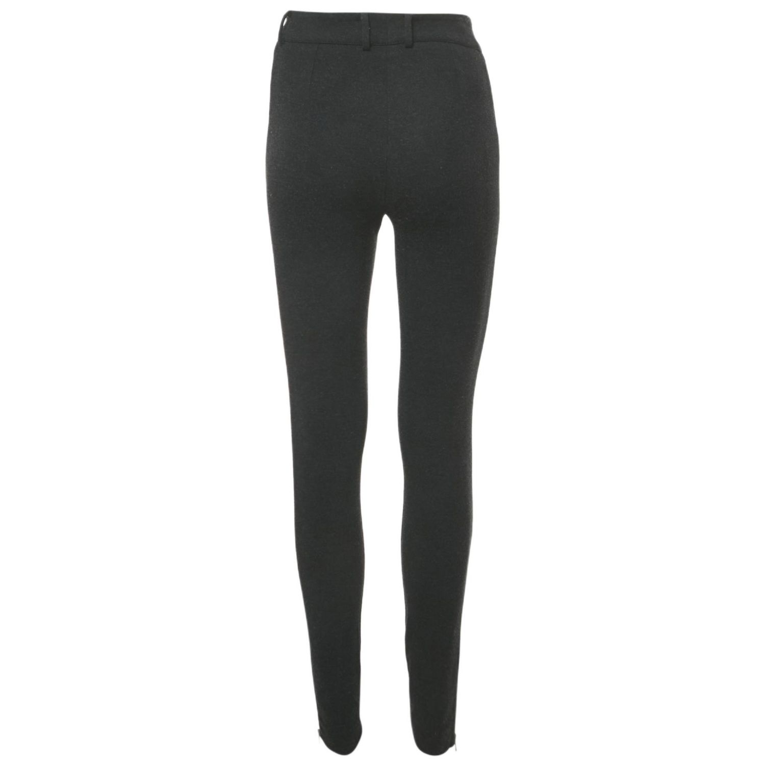 Women's Black Viscose Blend Stretch Slim Fit Trousers