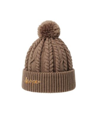 Women's Cable Knit Pom-Pom Beanie - Beige