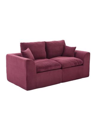 Modular Sectional Sofa Cloud Couch, Comfy Modern 2 Seater with Removable Cushion Covers