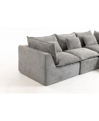 Cloud Couch Oversized Modular Sectional Sofa, 3-Seat with Ottoman